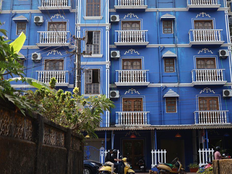 Three-floor building on a local street